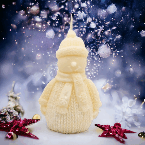 Κερί Χιονάνθρωπος με άρωμα κουραμπιές